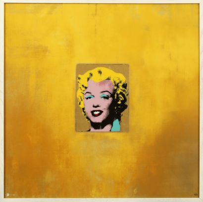 null D'après Andy WARHOL, Edition ROSENTHAL 

Wandbild Marilyn gold 

Céramique émaillée,...