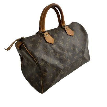 null Louis VUITTON year 1990 - BAG "SPEEDY" 30cm in Monogram canvas and natural leather,...
