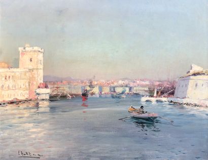 null Louis NATTERO (1870-1915)

Entrée du Port de Marseille

HUILE sur toile

Signée...