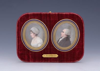 null C. BOURGEOIS (1759-1832)

Deux MINIATURES de forme ovale 

Portraits de femme...