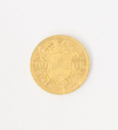 null 
PIECE de 20 Francs Suisse or




P. 6,4 g




(Etat d'usage)




Frais acheteur...