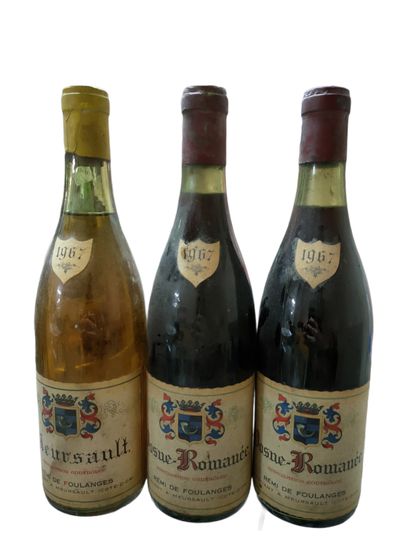 null 3 bouteilles de BOURGOGNE comprenant :

- 1 bouteille MEURSAULT 1967 Rémi de...
