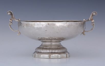 null WEDDING CUP in Minerva silver 950 Millièmes of XVIIIth Century style with contoured...