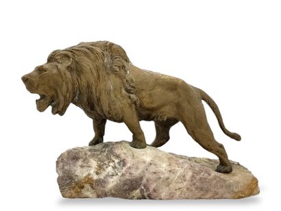 Prosper LECOURTIER (1855-1924) 
Lion rugissant...