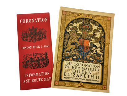 null LOT DE 2 DOCUMENTS sur le couronnement de la reine Elisabeth II comprenant le...