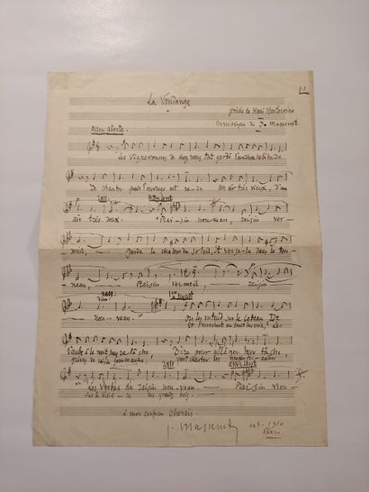 null MASSENET (Jules) (1842-1912). 2 documents. 

Manuscrit musical autographe signé...