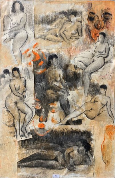 null Henri-André MARTIN (1918-2004)

Nudes and faces 

Charcoal and oil on paper...