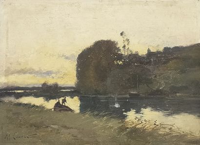 null Eugène GALIEN-LALOUE (1854-1941)


Pêcheurs au bord de la Vienne le soir


Huile...