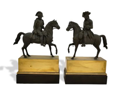 null PAIR OF EQUESTEROUS STATUETTES of Frederick II of Prussia and Napoleon I of...