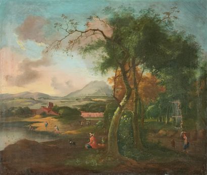 null 
probably northern school of the 18th century

Animated landscape

OIL ON CANVAS

53...