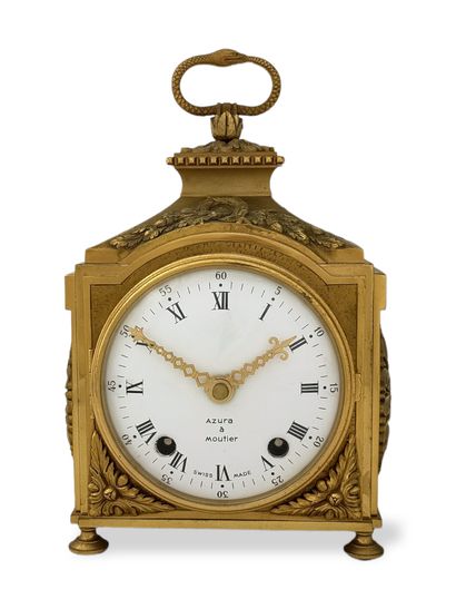 null OFFICER'S CLOCK in the Louis XVI style - Middle of the 20th century in gilt...