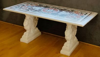 null RECTANGULAR TABLE of Renaissance style - Work of decorator of the XXth century...