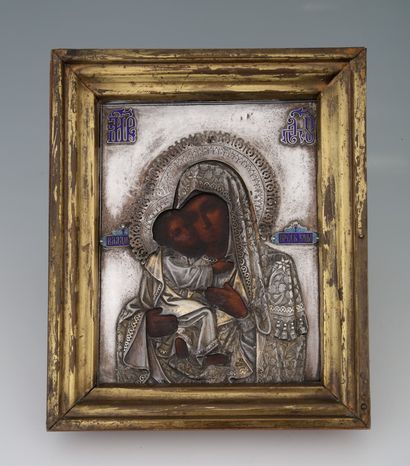 ICON of the Mother of God of Vladimir. 
Tempera...