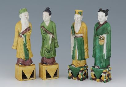 null 
CHINA, 19th Century




SET OF FOUR STATUETTES of Kangxi style




In bisque...