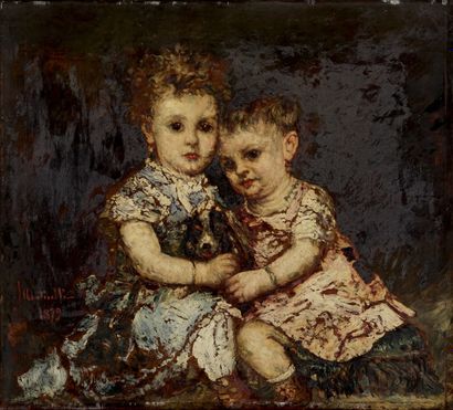 null 
MONTICELLI Adolphe, 1824-1886

Marie Thérèse et Jeanne Gensoul, 1879

huile...