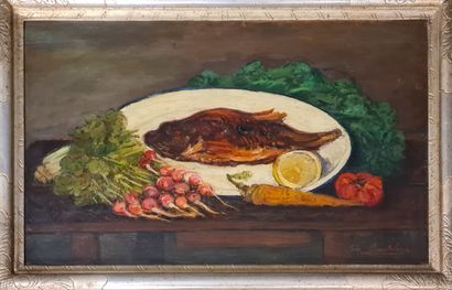null Giovanni BARTOLENA (1866-1942)

Plat au poisson et légumes sur un entablement

HUILE...