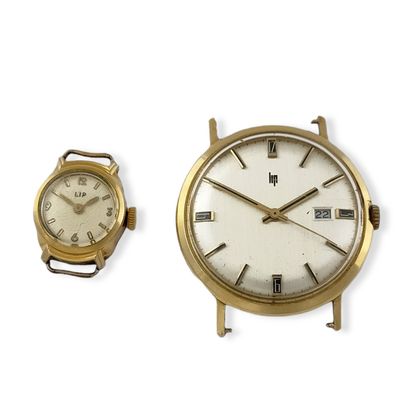 null TWO BRACELET WATCH CASES by LIP Circa 1960 and 1970

- One for men, functional...