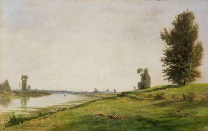 Jules ROZIER (1821-1882) 
La Seine à Saint-Ouen...