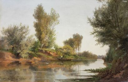 Jules ROZIER (1821-1882) 
Batelier à Colombes...