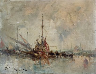 null Jean Etienne KARNEC (1865-1934)

Boats in Constantinople

OIL ON PAPER ON CARDBOARD

Signed...