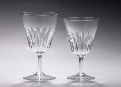 null BACCARAT - MODELE COTE D'AZUR - PARTIE DE SERVICE DE VERRES 27 PIECES en cristal...