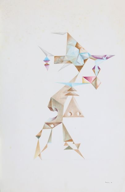 null Jules PERAHIM (1914-2008)

Figure cubisante, 1970

CRAYON de COULEURS sur PAPIER

Signée...