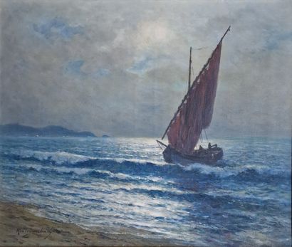 null Jean KEULEYAN-LAFON (1886-1973)

Bateau au clair de lune 

HUILE sur TOILE

Signée...