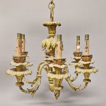 null PAIR OF SMALL LIGHTS WITH SIX LIGHTS in the Louis XVI style Mid 20th Century...