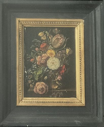 null NORTHERN SCHOOL OF THE XIXth CENTURY IN THE STYLE OF THE XVIIth 

Vase of flowers,...