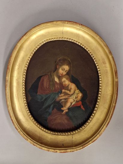 null 19th CENTURY SCHOOL IN THE STYLE OF THE XVIIth

Virgin and Child Jesus asleep...