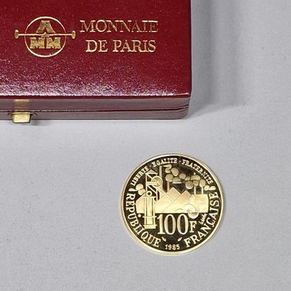 1 PIECE OF 100 FRANCS GOLD 1985 Germinal...
