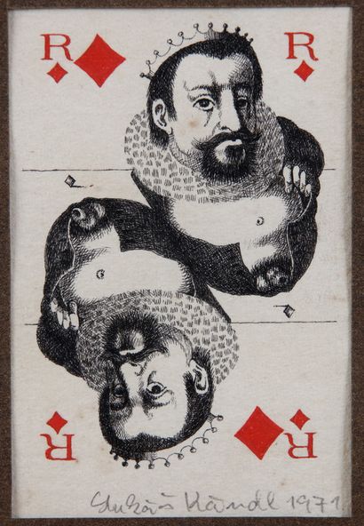 null Lukas KANDL (Born 1944)

Two playing cards

Pen and ink

Signed lower right...