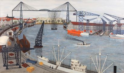 null Maurice LOIRAND (1922-2008)

Port of Nantes

OIL on canvas

Signed lower right,...