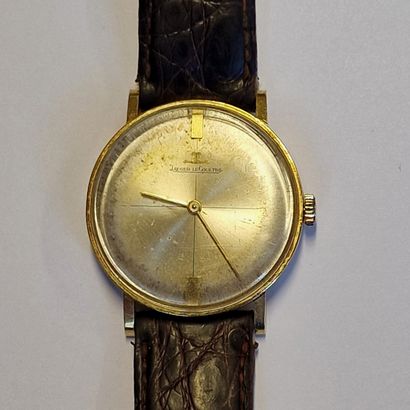 null MEN'S BRACELET WATCH by JAEGER-LECOULTRE Circa 1970 with round case in yellow...