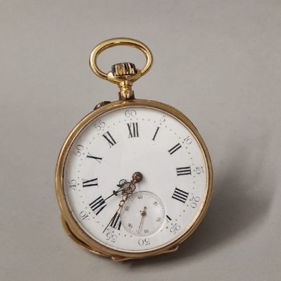null WATCH CHRONOMETER with winding mechanism Circa 1900 in pink gold 750 Millièmes...