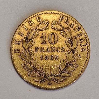null 1 PIECE DE 10 FRANCS FRANCAIS OR NAPOLEON III
P. 3.1 g
(Frottée, vendue en l'état)

Frais...