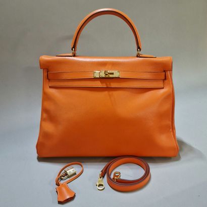 null HERMES Paris made in France année 1998 - SAC "Kelly Retourné" 35cm en veau swift...