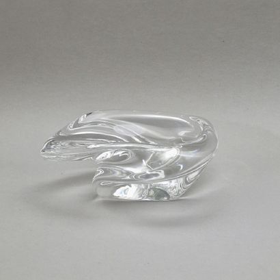 null SAINT LOUIS - CENDRIER Circa 1970 en cristal blanc moulé
Marque au stylet 
H....