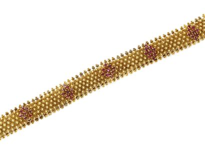 Bracelet articulé en or 750 millièmes à décor...