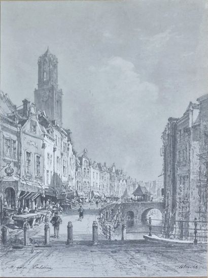 Maxime LALANNE (1827-1886)
Utrecht, le marché...