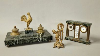 Early 20th century inkwell and clock forming...