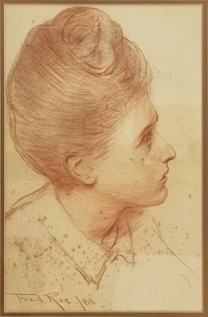 null Fred ROE (1864-1947)
Portrait de Mabel, femme de l’artiste - 1888
SANGUINE SUR...