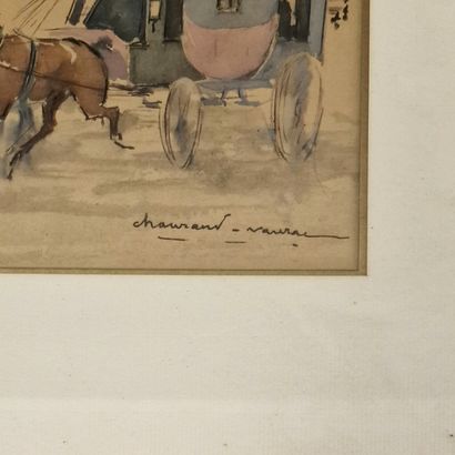 null Jean Raoul CHAURAND-NORAC (1878-1948)
Attelage à quatre chevaux
AQUARELLE ET...