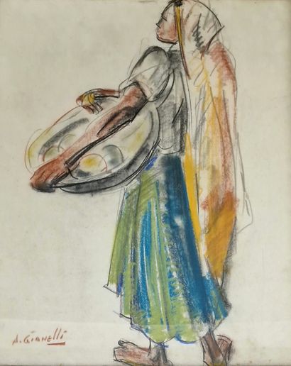 null Antoine Marius GIANELLI (1896-1983)
Femme africaine
CRAYON GRAS sur PAPIER
Signé...