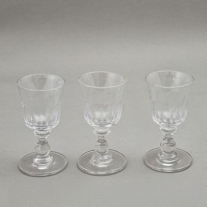 BACCARAT - 6 white cut crystal MADERE GLASSES...