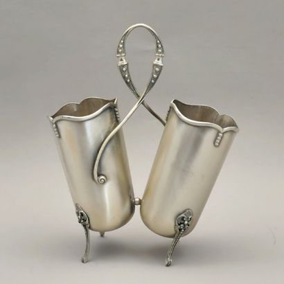 null 2 TABLE BUCKETS, one double in silver 800 Millièmes - Italian Modern work, the...