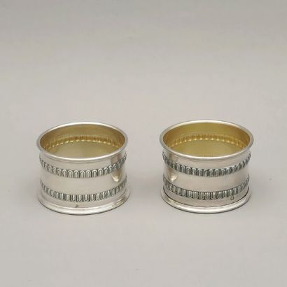 null PAIR OF SERVIETTE RINGS in Minerva silver 800 Millièmes 19th Century Modern...