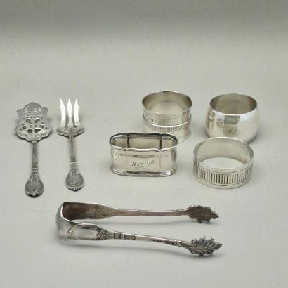7 PIECES OF TABLE SILVER mainly Minerve 950...
