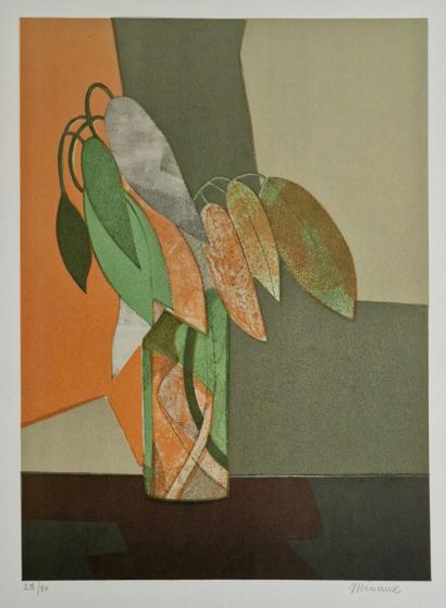 null André MINAUX (1923-1986)
Set of five LITHOGRAPHS including 
- Seated woman
Signed...