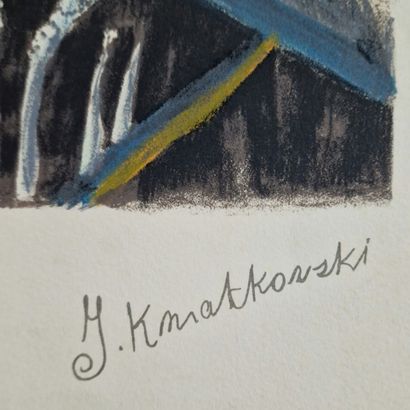 null Ensemble de trois LITHOGRAPHIES dont
- Jan KWIATKOWSKI (1894-1971)
Tour Eiffel
Signée...